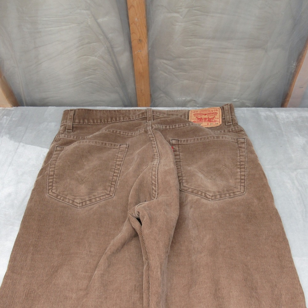 Levis 559 Baggy Pants Mens 34x32 Brown Corduroy Relaxed Fit Straight‎ Leg VTG - Picture 9 of 13